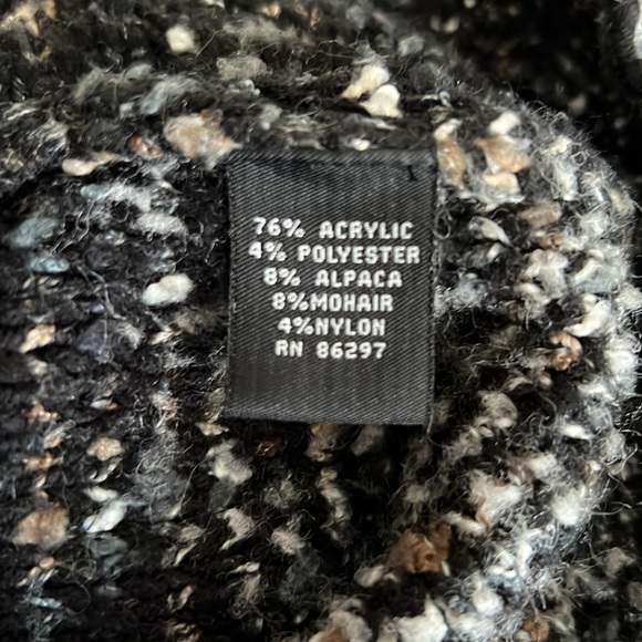 BCBGMaxazria Alpaca Mohair button cardigan size medium black/gray - Picture 6 of 6